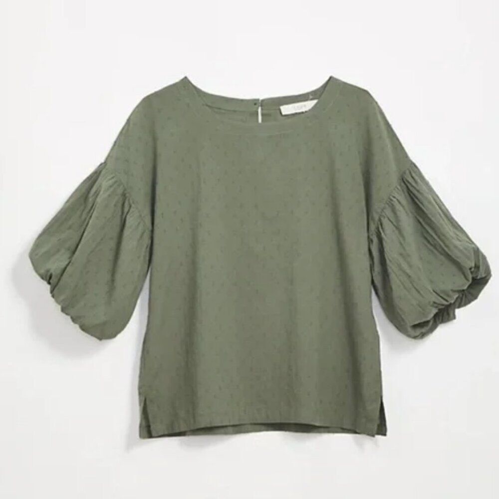LOFT‎ Balloon Sleeve Top - Size L - NWT